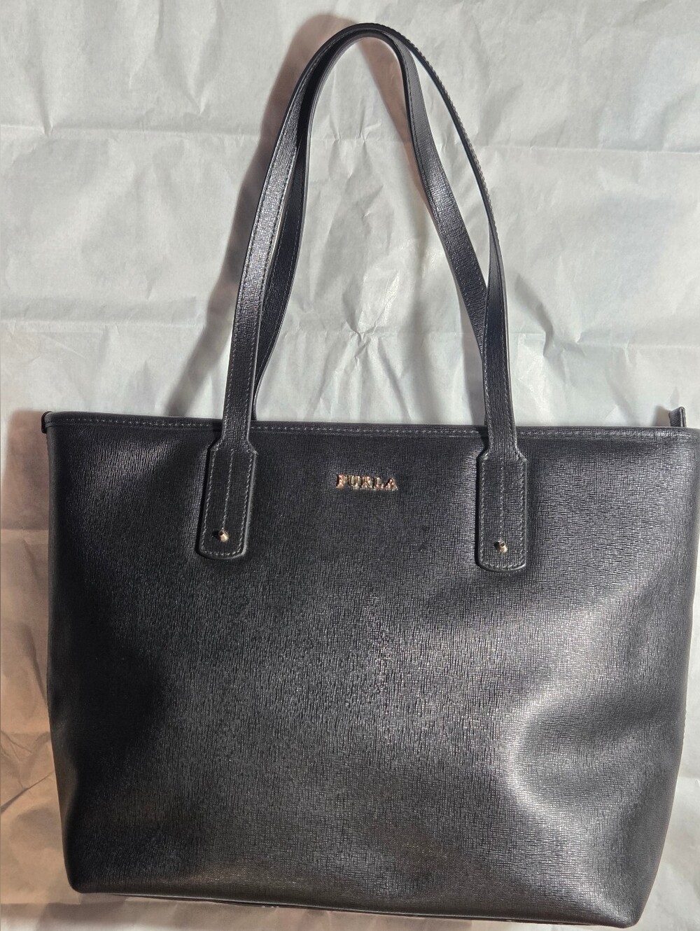 Furla Black Saffiano Leather Daisy Medium Tote Bag - Picture 2 of 14